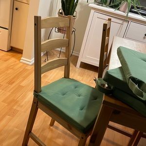 Dining room chair cushions.